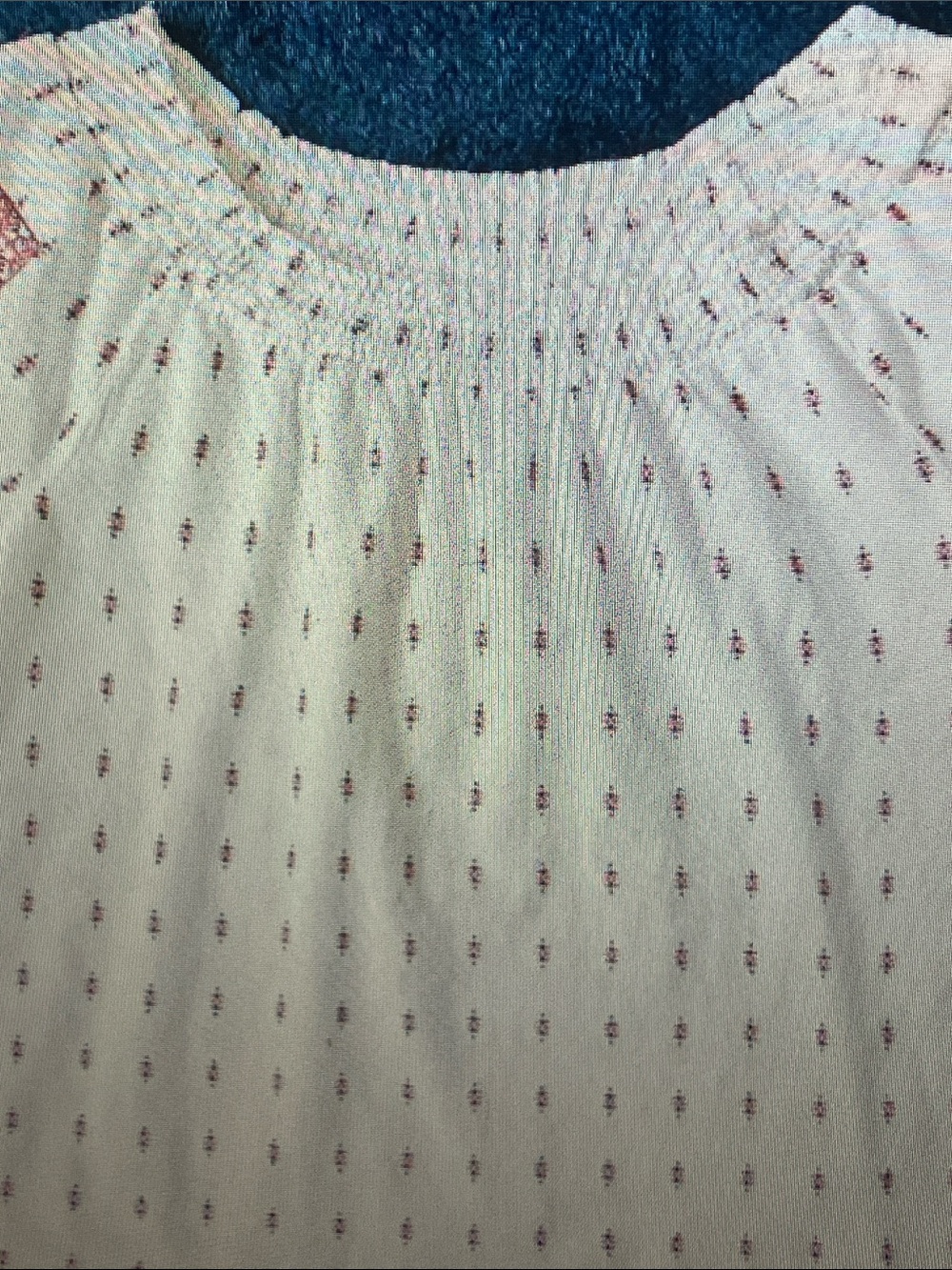Westport White Peasant Blouse with Pink Dot Motif